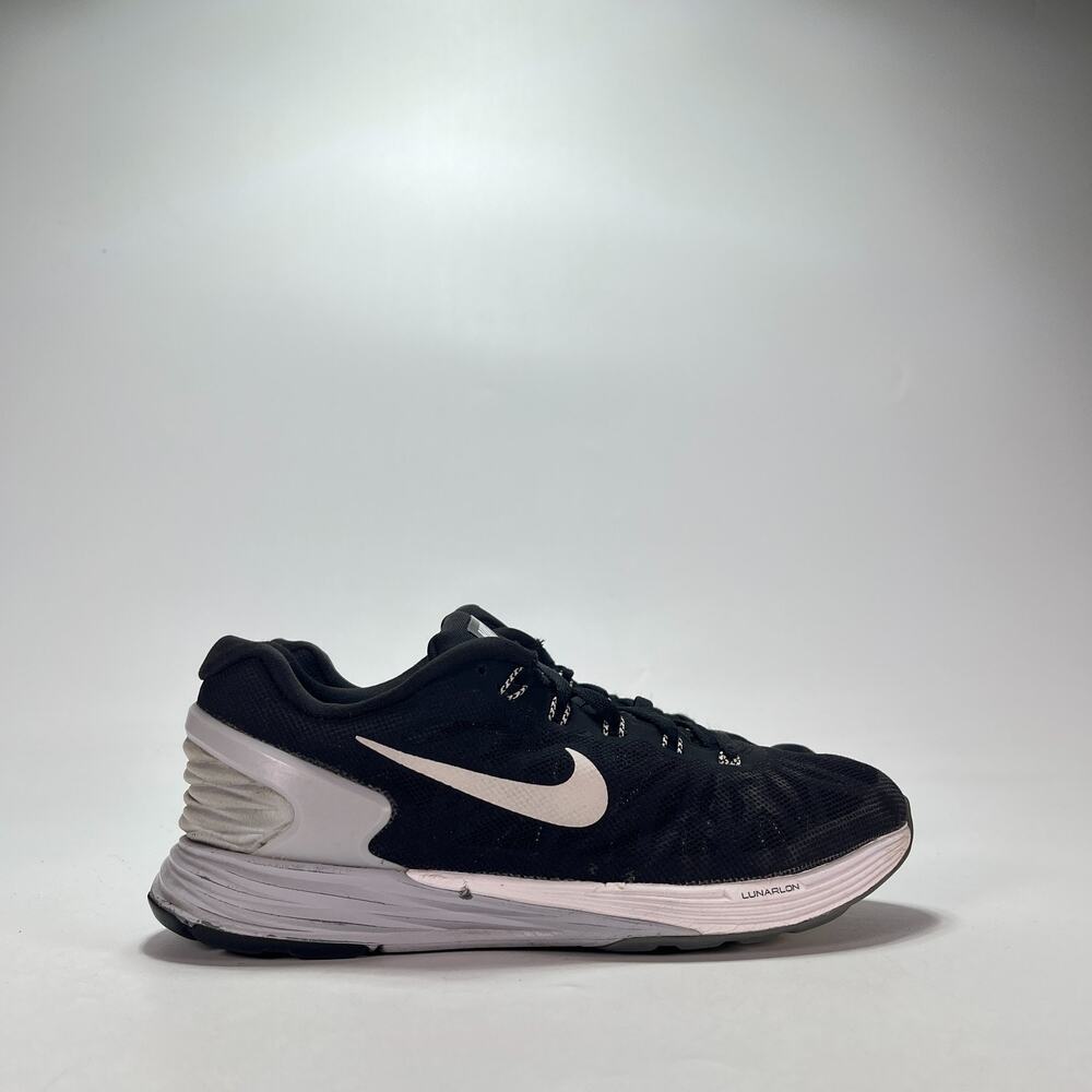 Nike LunarGlide 6 Black White Cool Grey Running Shoes 654434-001 Womens Size 6.5